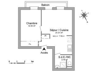 Location appartement 2 pièces