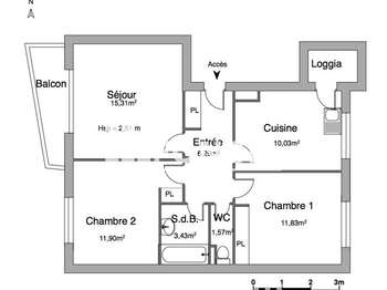 Location appartement 3 pièces Brest St Marc 29