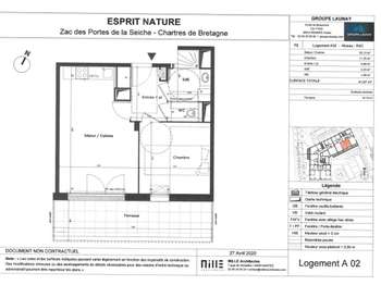 Location Appartement 2 piècesChartres-de-Bretagne