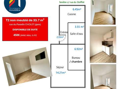 Location appartement 2 pièces Cholet 49