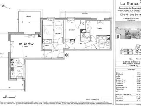 Location appartement 4 pièces Dinard Gare-La Saudrais-La Vicomte 35