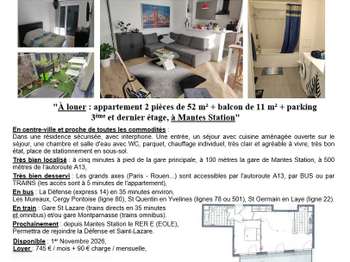 Location Appartement 2 piècesMantes-la-Jolie