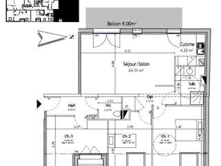 Location appartement 4 pièces