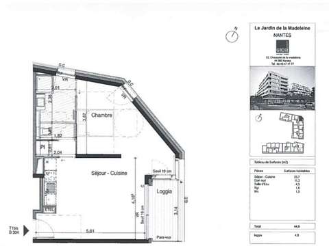 Location appartement 1 pièce Nantes 44
