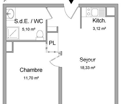 Location appartement 2 pièces Nantes 44