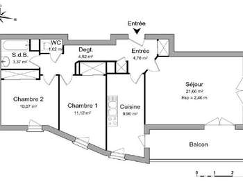 Location Appartement 3 piècesNantes Canclaux - Mellinet