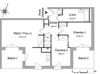 Location appartement 3 pièces