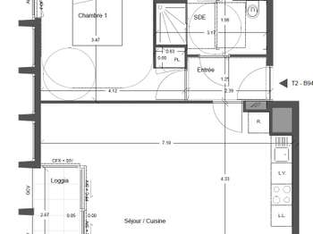 Location appartement 2 pièces Nantes Île de Nantes 44
