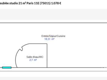 Location appartement 1 pièce Paris 11e 75