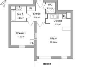 Location Appartement 2 piècesSaint-Nazaire