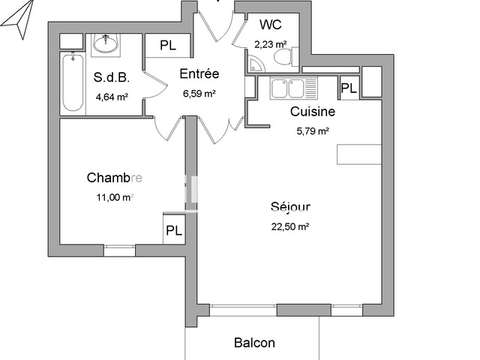 Location appartement 2 pièces Saint-Nazaire 44