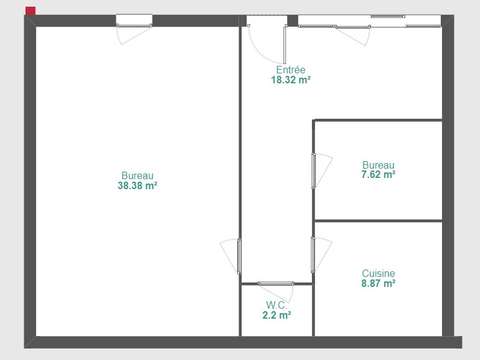 Bureaux et commerces 2 pièces