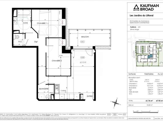 Appartement 3 pièces 62 m² · à Agon-Coutainville · 62 m² · 264 000 €