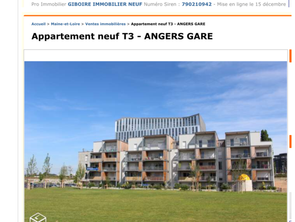 Vente Appartement 3 piècesAngers La Fayette Eblé