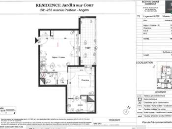 Vente Appartement 2 piècesAngers Monplaisir