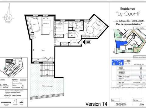 Vente appartement 4 pièces Arzon 56