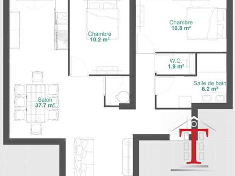 Vente appartement 4 pièces Bazouges-Cré-sur-Loir 72