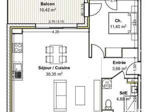 Vente Appartement 2 piècesBelleville