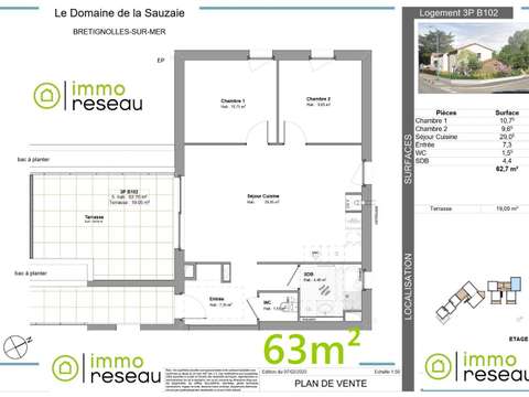 Vente appartement 3 pièces Vente appartement 3 pièces