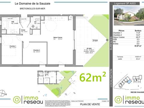 Vente appartement 3 pièces