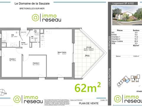 Vente appartement 3 pièces