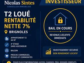 Vente Appartement 2 piècesBrignoles