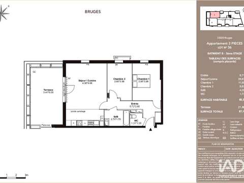 Vente appartement 3 pièces Vente appartement 3 pièces