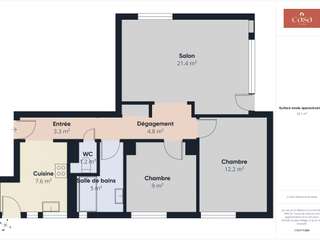 Vente appartement 3 pièces