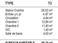 Vente appartement 3 pièces Vente appartement 3 pièces