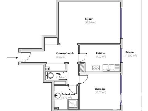 Vente appartement 2 pièces Cagnes-sur-Mer 06