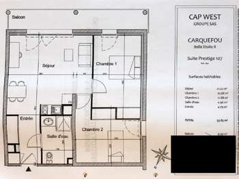Vente appartement 3 pièces Carquefou 44