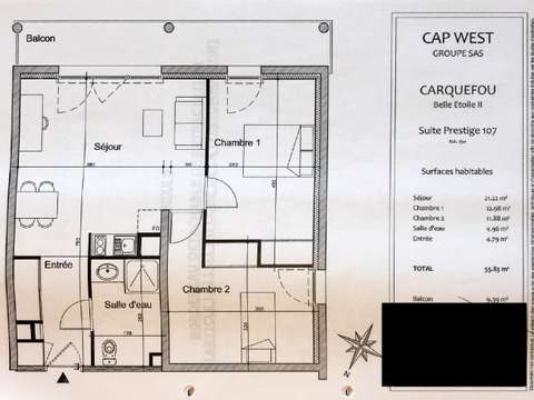 Vente appartement 3 pièces Carquefou 44