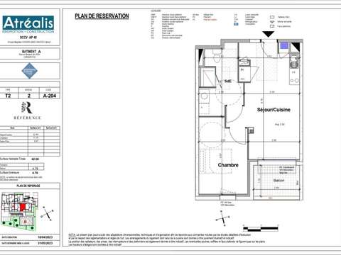 Vente appartement 2 pièces Carquefou 44