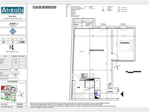 Vente appartement 2 pièces Carquefou 44