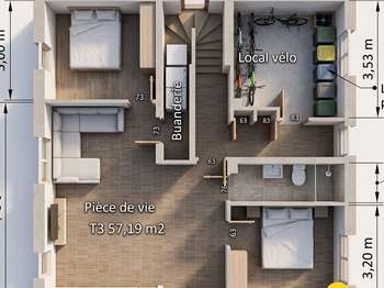 Vente appartement 3 pièces