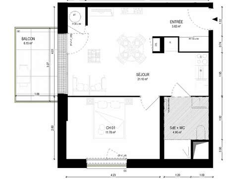 Vente appartement 2 pièces