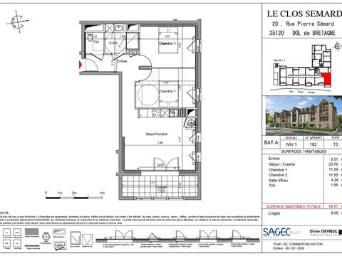 Vente appartement 3 pièces Vente appartement 3 pièces