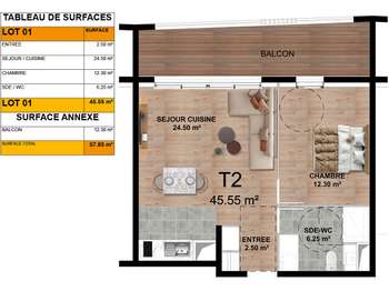 Vente appartement 2 pièces