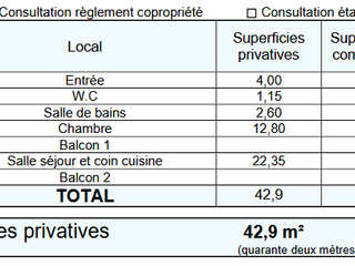 Vente appartement 2 pièces Vente appartement 2 pièces