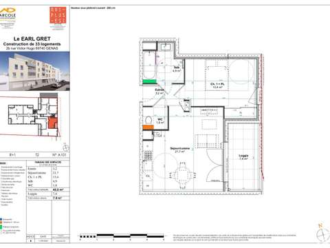 Vente appartement 2 pièces Genas 69