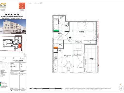 Vente appartement 2 pièces Genas 69