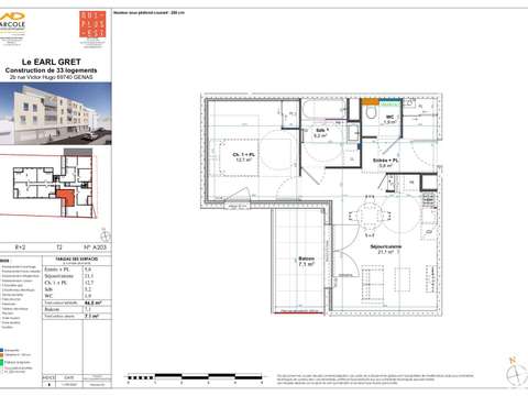 Vente appartement 2 pièces Genas 69