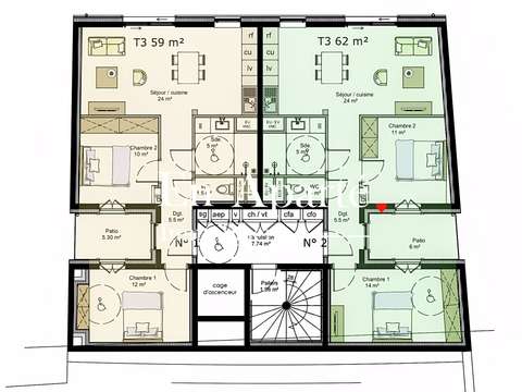 Vente appartement 3 pièces