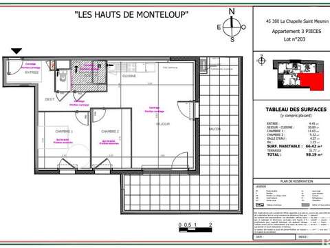 Vente appartement 3 pièces La Chapelle-Saint-Mesmin 45