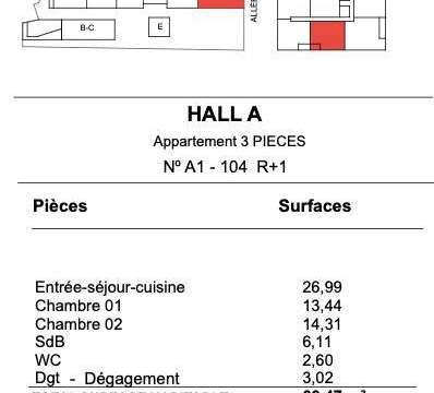Vente appartement 3 pièces Vente appartement 3 pièces