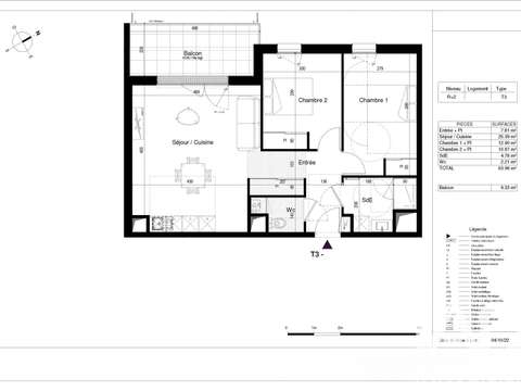 Vente appartement 3 pièces La Rochelle 17