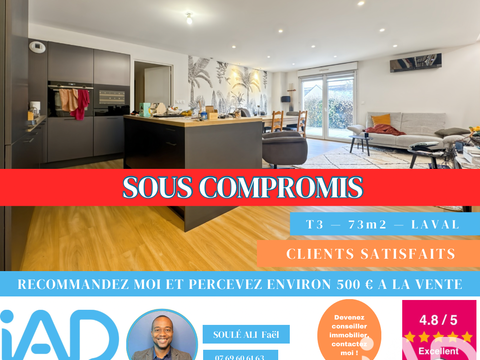 Vente appartement 3 pièces Laval 53