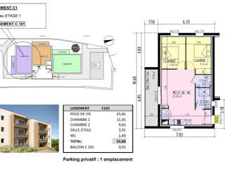 Vente appartement 3 pièces