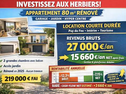 Vente appartement 3 pièces Les Herbiers 85