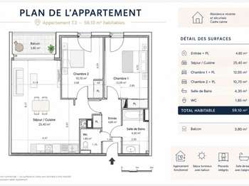 Vente appartement 3 pièces Vente appartement 3 pièces